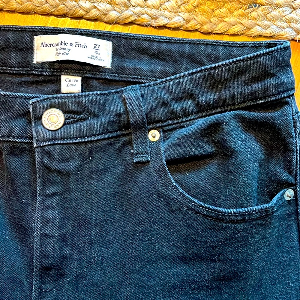 Abercrombie & Fitch skinny high rise Curve Love black jeans